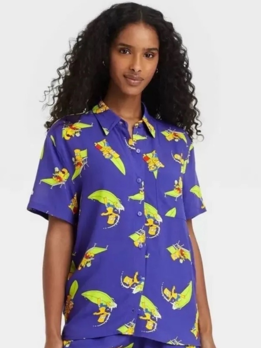 The Simpsons Bart Simpson/Millhouse Short Sleeve Button Front Shirt